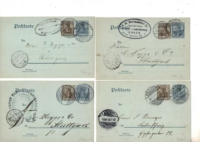 Deutsches Reich , Sammlungsauflösung- 2+3 Pf. ,Germania ,Verschiedene Stempel