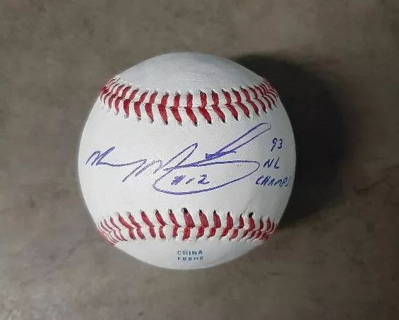 Mickey Morandini Autographed Signed Baseball Phillies 93 NL Champs Ins - COA