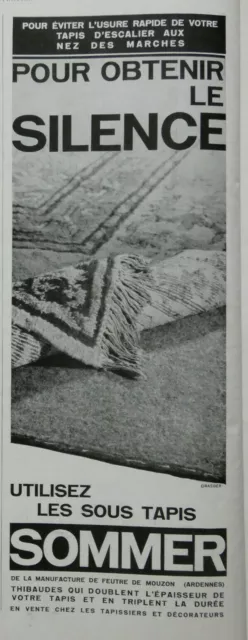 Publicité De Presse 1931 Utilisez Les Sous Tapis Sommer Pour Obtenir Le Silence