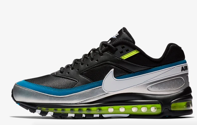 NIKE AIR MAX 97 Bw 97 Black Metallic Silver Blue Uk Size 11 Us 12