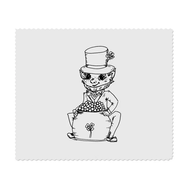 2 paños de limpieza de lentes ""Leprechaun con oro"" (LC00018872)