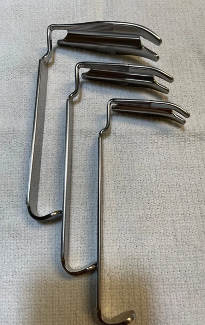 V Mueller MO171,MO172, MO173 Davis Crowe Mouth Gag Blade Set, 3 Units, Germany