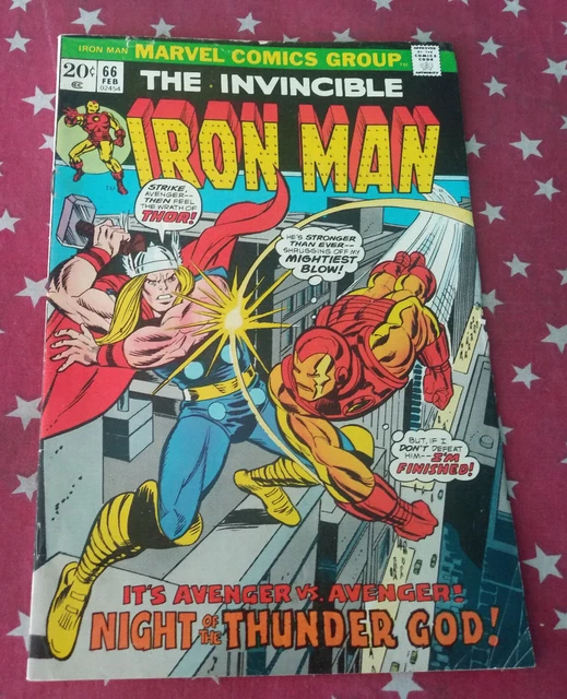 The Invincible Iron Man vs.Thor No. 66 -1974 Marvel Comics  Mark Jewelers Good
