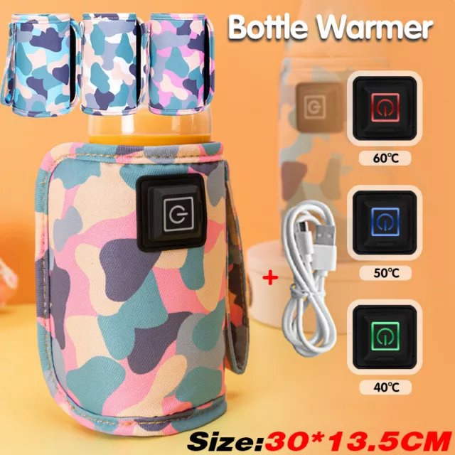 Baby Bottle Milk Warmer Thermostat Travel Heater Bag Pouch Portable Feeding USB