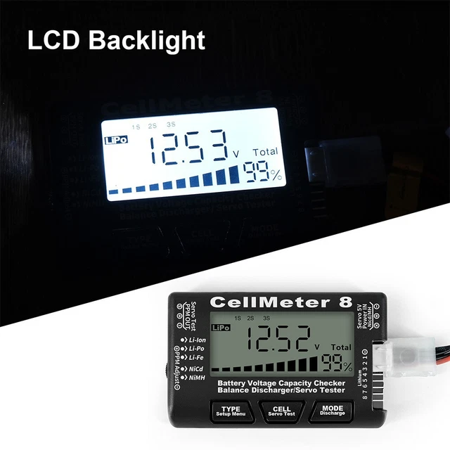 CellMeter 8 Tester Battery Display 1 X Manual 1A 83*52*14mm Accessories