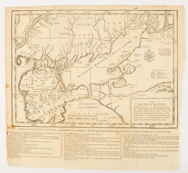 MIDDLE EAST MAP / exact map of the Crim formerly Taurica Chersonesus ...