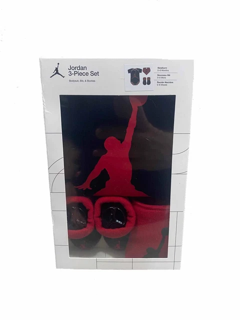 Jordan Jumpman 3 Piece Infant Baby Set Bodysuit, Bib Booties 0-6 Months