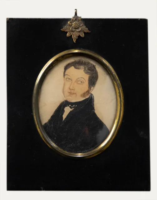 Early 19th Century Watercolour - Miniature Portrait of a Victorian Man