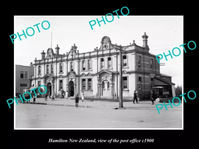 OLD LARGE HISTORIC PHOTO HAMILTON NEW ZEALAND VIEW OF THE POST OFFICE c1900