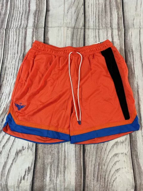 PUMA MELO ONE Stripe Basketball Shorts Orange Blue Men's XL Lined $49. ...