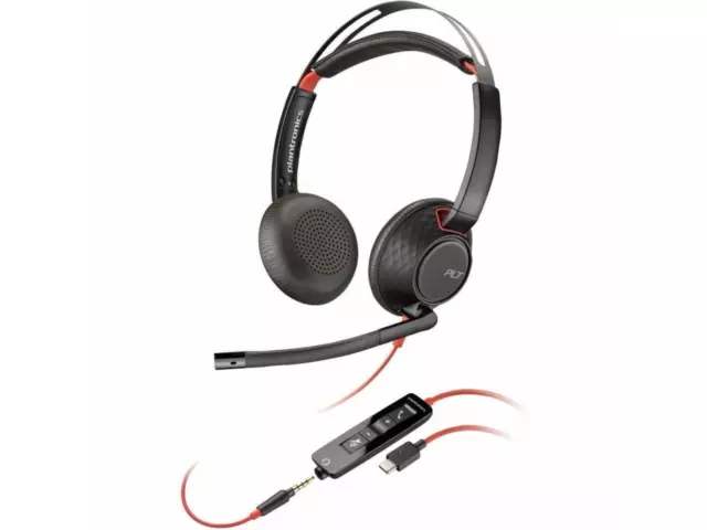 Poly Blackwire C5220 Headset - Stereo - USB Type C, Mini-phone (3.5mm) - Wired -