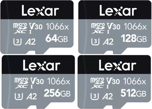 Lexar Micro SD Professional 1066X Flash Memory Card 64GB 128GB 256GB