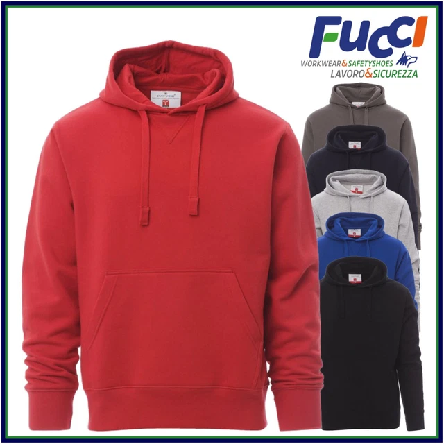 Felpa Uomo Con Cappuccio Tasche a Marsupio in Cotone Invernale Maglia da Lavoro