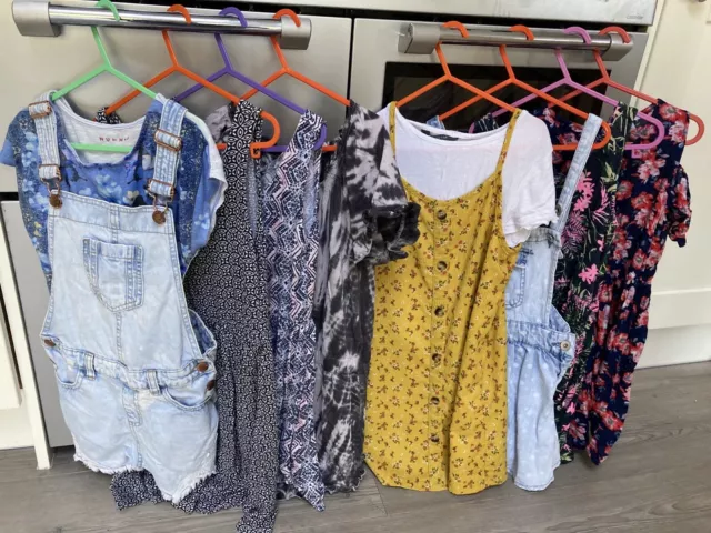 Abiti Da Ragazza Pacchetto Età 8-9 Anni Primark Next Dungaree Vestiti Estivi