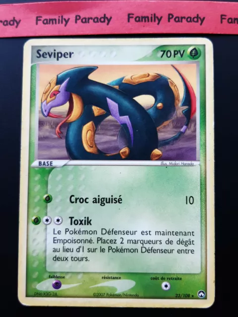 Seviper 70pv 23/108 Pokemon Card Rare Former French Guardians of Power