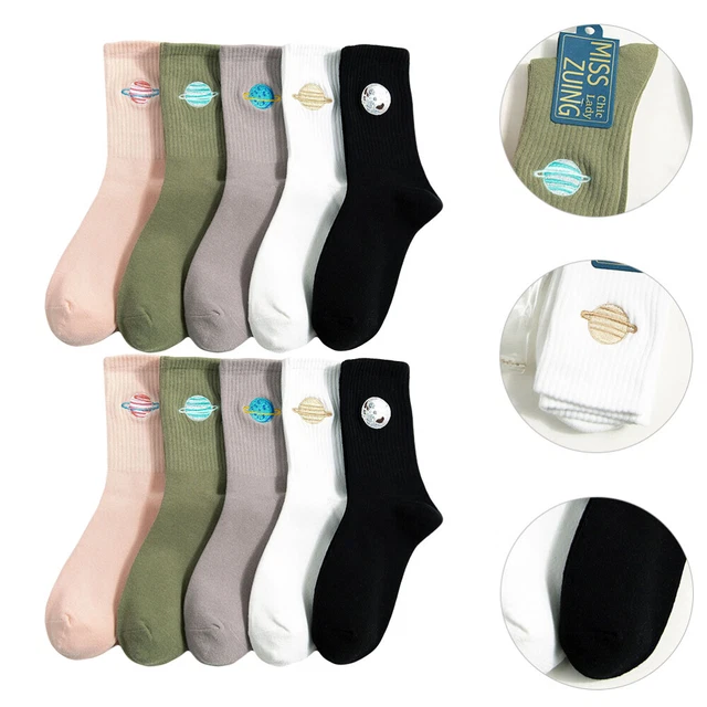 5 Pairs Cotton Socks Ladies Planet Socks Slippers Socks Socks Winter Trend