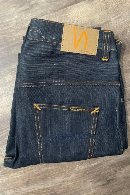 NUDIE JEANS Mens Thin Finn Dry Twill Blue Jeans W30 L30 BNWT Organic NWOT