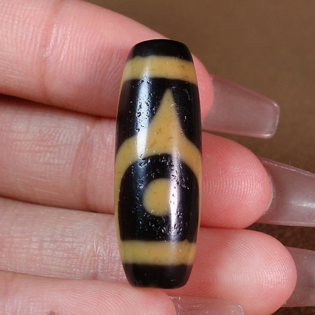 Energy Agate Rare Star Hat Totem Ancient DZI Beads Tibetan Amulet Pendant #9297
