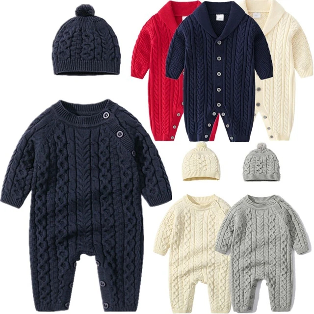 Newborn Boys Girls Romper Infant Baby Knitted Sweater Bodysuit Casual Jumpsuit