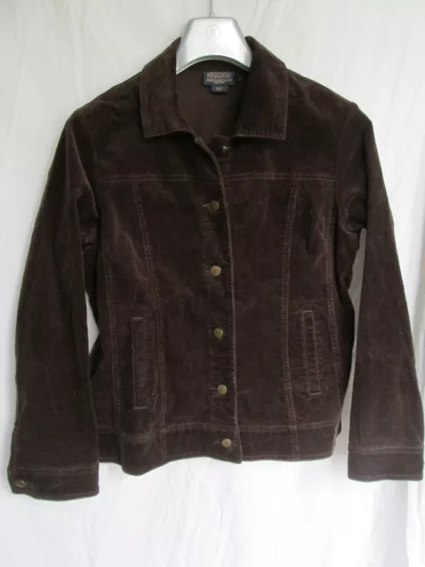 PENDLETON Women's Brown Corduroy Button Down Cotton Blend Jacket Size L