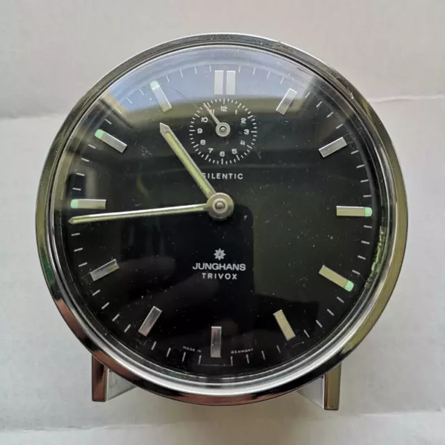 Junghans Trivox Silentic Wecker Metall 3-Ton Rarität Vintage Mid Century