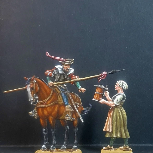Lot De 5 Cavaliers Anciens – Figurines En étain Plat (Zinnfiguren), Chevaliers Polychromes, Allemagne
