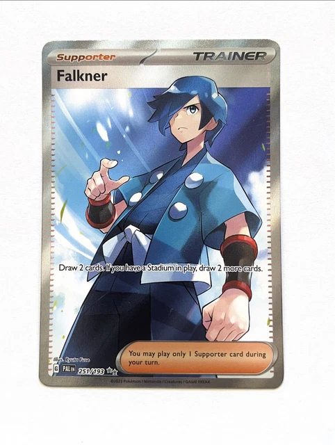 Pokemon Falkner 251/193 Full Art Trainer Paldea Evolved Pokemon Card NM