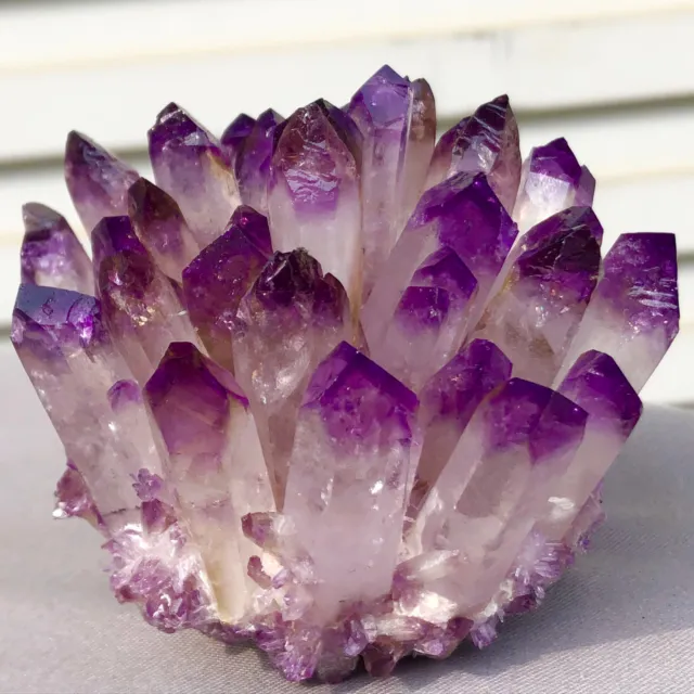 369g New Find purple Phantom Quartz Crystal Cluster Mineral Specimen Healing