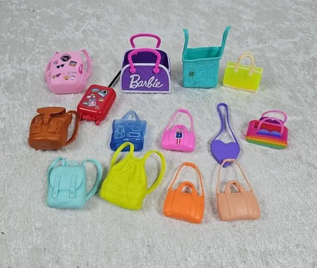 barbie doll accessories lot used bags bagpacks read lot of 14