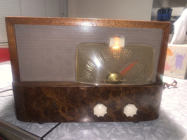 ANTIQUE Vtg  EMERSON AM TUBE WOOD RADIO MODEL 541 RAYMOND LOEWY