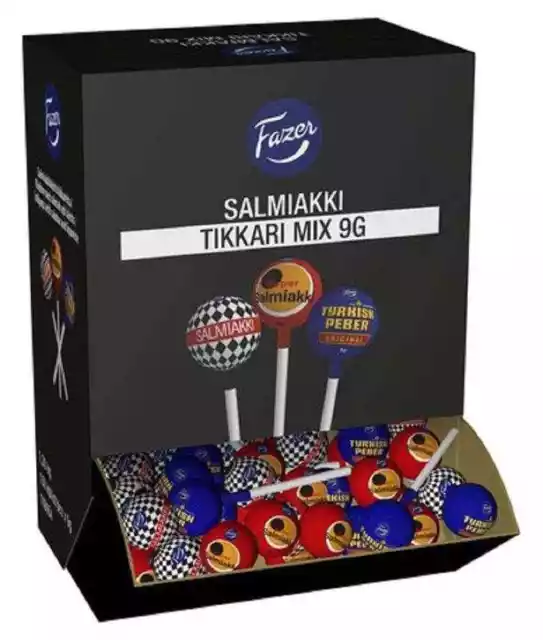Fazer Salmiakki Mix Lollipop 9g, 150-Pack