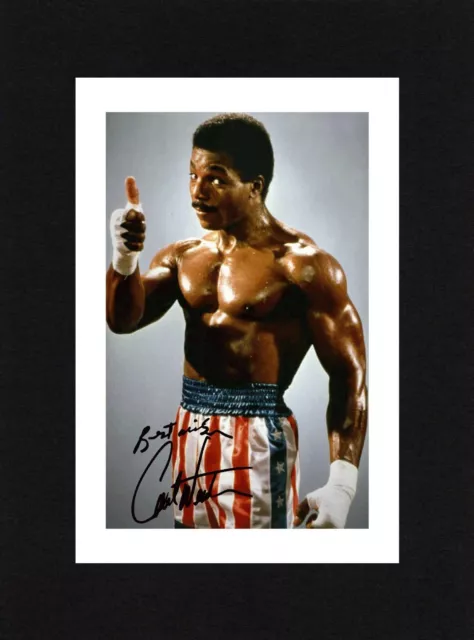 8X6 Mount CARL WEATHERS Signed PHOTO Print Gift ReadyTo Frame APOLLO CREED ROCKY