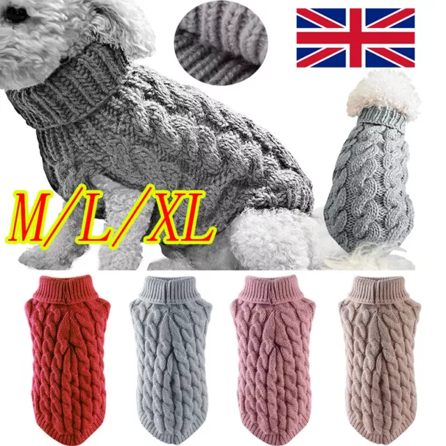 Winter Knitted Puppy Dog Jumper Sweater Pet Clothes For Small Dog Cat Coat S-XXL 2