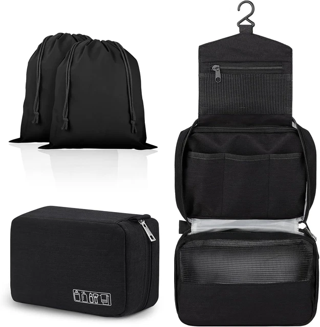 Beauty Case Da Viaggio Appendibile - Borsa Toilette 4 Scomparti Impermeabile, 28.5x19.3x12.3 Cm, Per Uomo E Donna
