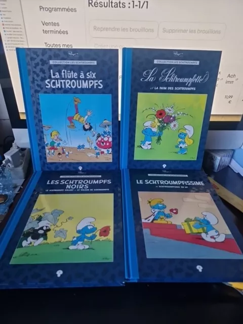 lot de 4 BD  collection les   schtroumpfs