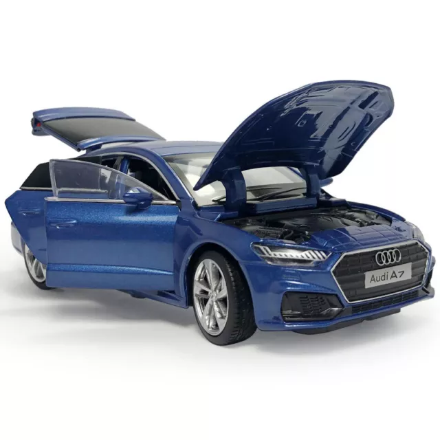 1/32 Scale Audi A7 Hatchback 2020 Model Car Diecast Toy Cars Gifts for Kids Blue