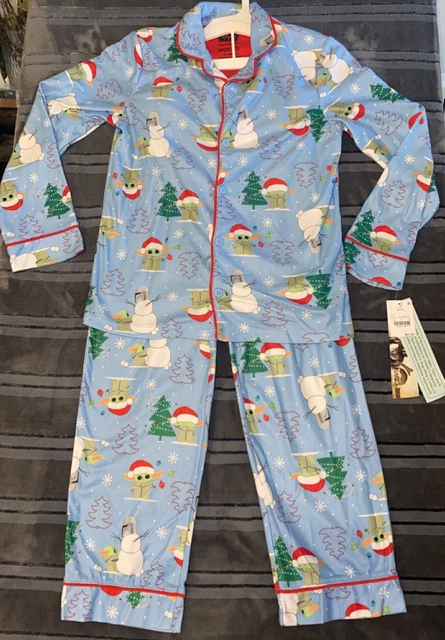 DISNEY Star Wars Boys Yoda Pajamas Set  8/10 NWT Christmas PJ SET