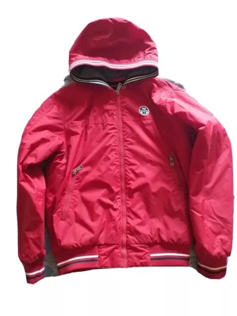 Giubbotto Bambino Bomber north sails rosso  tg. 10 anni con Cappuccio Originale