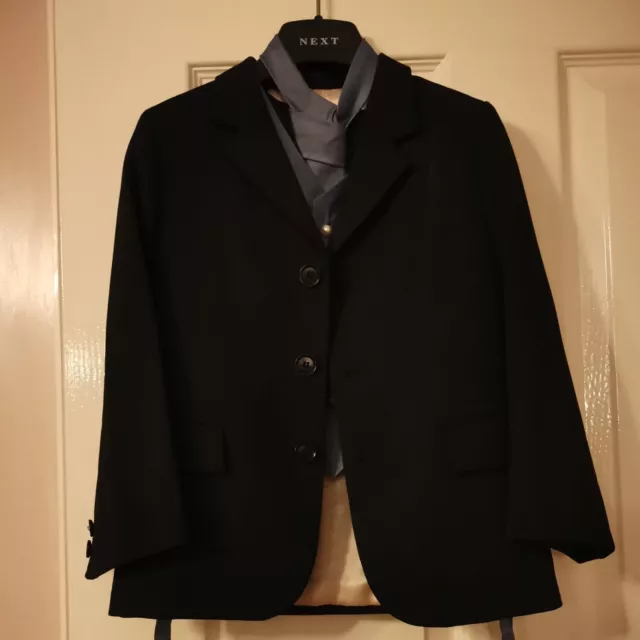 Next Boys 3 Piece Wedding Suit Jacket, Waistcoat & Tie, Black, Blue - 5yrs 110cm