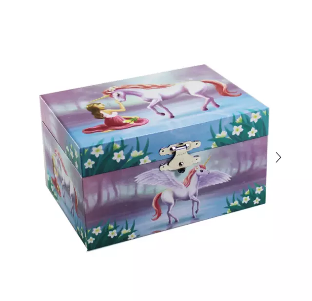 Girls Musical Jewellery Box Unicorn With Flowers Birthday Gift Present