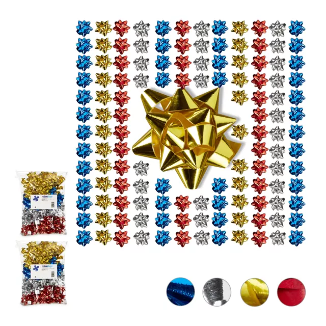 Noeuds d’emballage cadeau lot de 300 ruban décoratif noël fêtes colorés