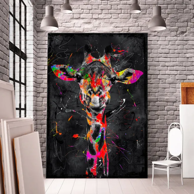 Acrylglas Bild Wandbild Giraffe Abstrakt Kunstdruck Deko Bilder Poster Tiere 2