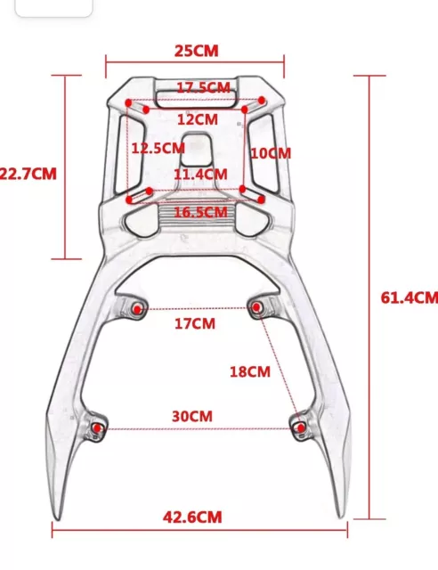 QIDIAN Motorcycle Rear Luggage Support Rack for Honde ADV150 2019-2021 2