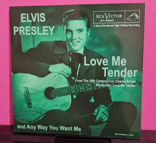 ELVIS PRESLEY LOVE ME TENDER GREEN COVER 7 INCH (sleeve cover only)