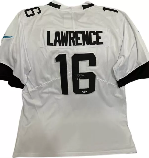 Trevor Lawrence White Hand Signed Jersey Jacksonville Jaguars BECKETT COA