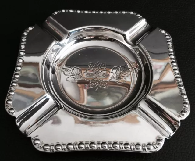 2 Superb Antique English Edwardian Silver Plated Ashtrays In Perfect Condition 2