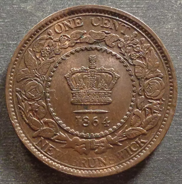 New Brunswick - Victoria, Bronze One Cent, 1864, toned