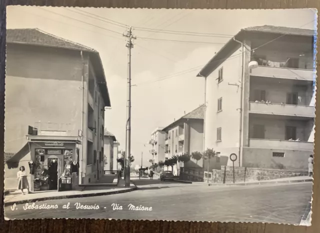 Rara Foto Cartolina Napoli S. Sebastiano al Vesuvio - Via Maione - FG VG 1961