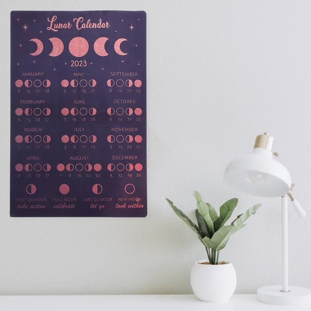 HANGING 2024 CALENDAR Full Year Moon Phase Wall Calendar Decorative