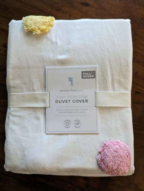 POTTERY BARN KIDS Zoey Pom-Pom Cubierta Completa/Reina-NUEVA CON ETIQUETAS